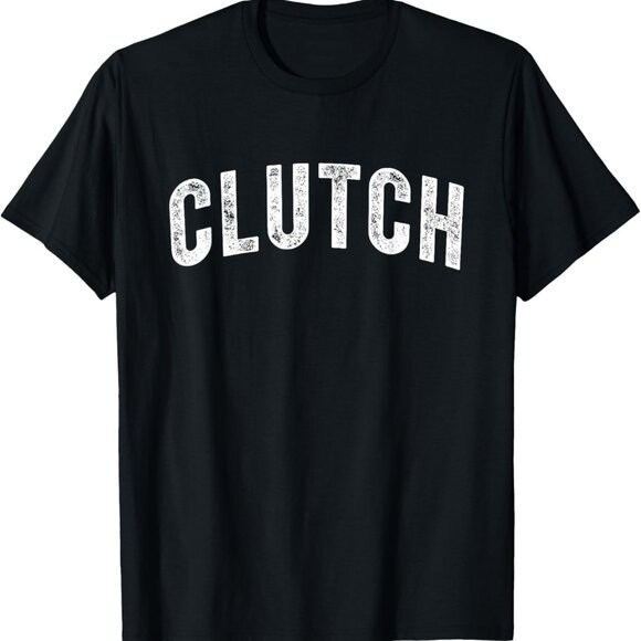 Black Small College Curved Varsity Tee for Men with Classic Fit and Cotton Fabri - Picture 1 of 2